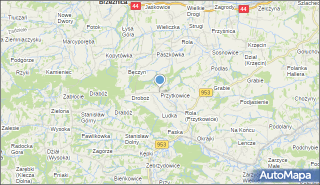 mapa Przytkowice, Przytkowice na mapie Targeo